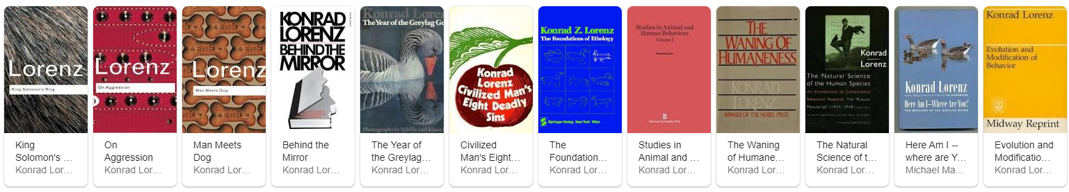 Principales libros de Konrad. Imagen obtenida de google.