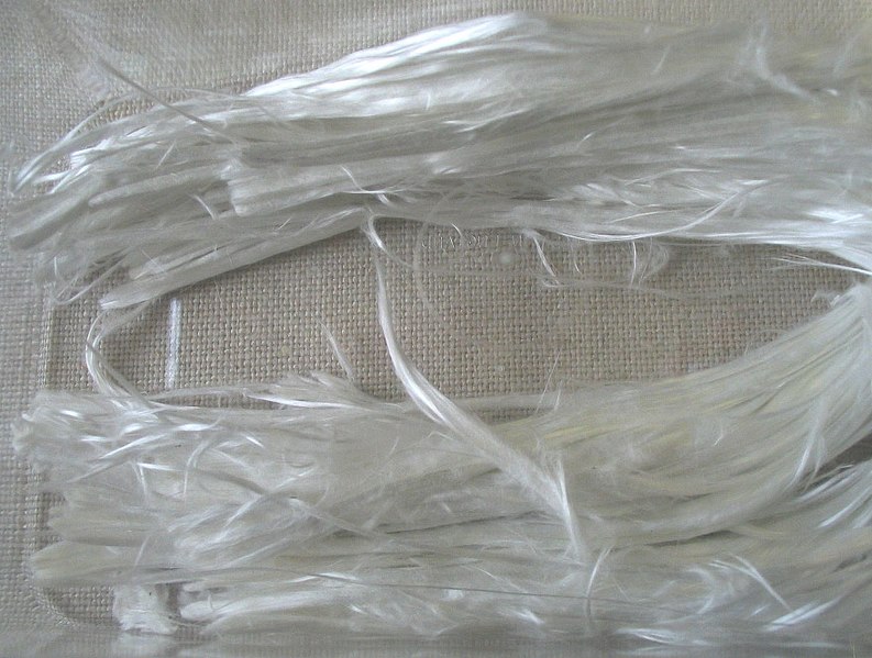 Fibras de asbesto expuestas en el Museo de Historia Natural de Londres.
