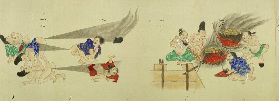 He-Gassen (屁 合 戦), también conocida como “la guerra de los pedos” del periodo japonés Edo (1603-1868)*