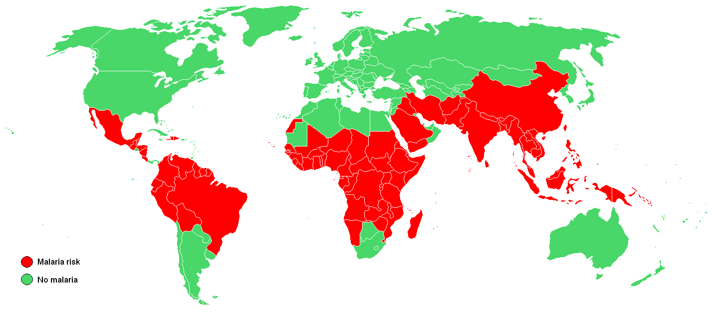 riesgo malaria mundo