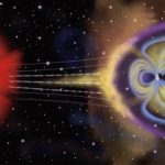 Ilustración de las partículas de viento solar interactuando con la magnetosfera de la Tierra. El fenómeno puede derivar en una tormenta geomagnética en nuestro planeta. / NASA
