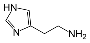 Estructura química de la histamina.