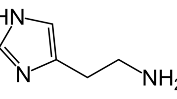 Estructura química de la histamina.